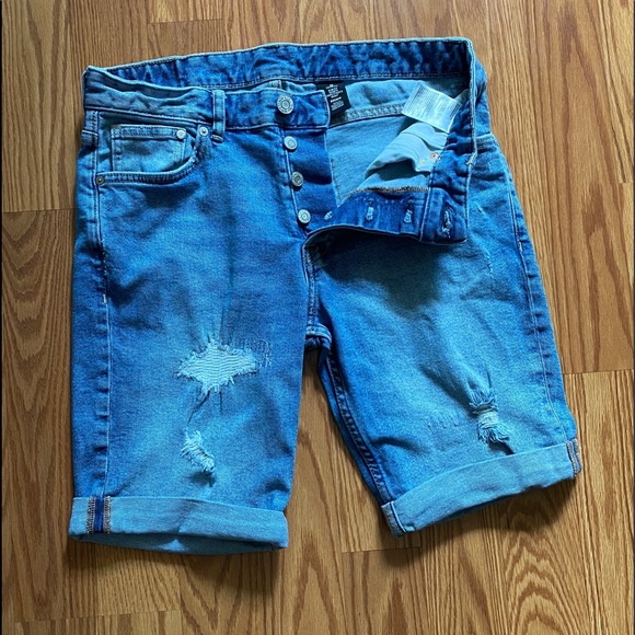 😳SALE😳 &DENIM Slim Fit Mens Shorts - Picture 2 of 4